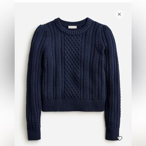 JCrew Cable knit puff sleeve sweater